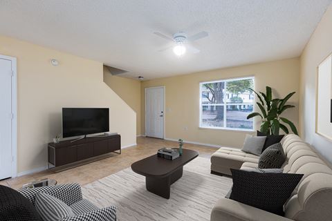 Living Room at Santa Fe Oaks Affordable Apartments in Gaines