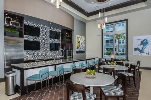 Club Room with Demo Kitchen at Epic at Gateway Luxury Apartments in Pinellas Park FL