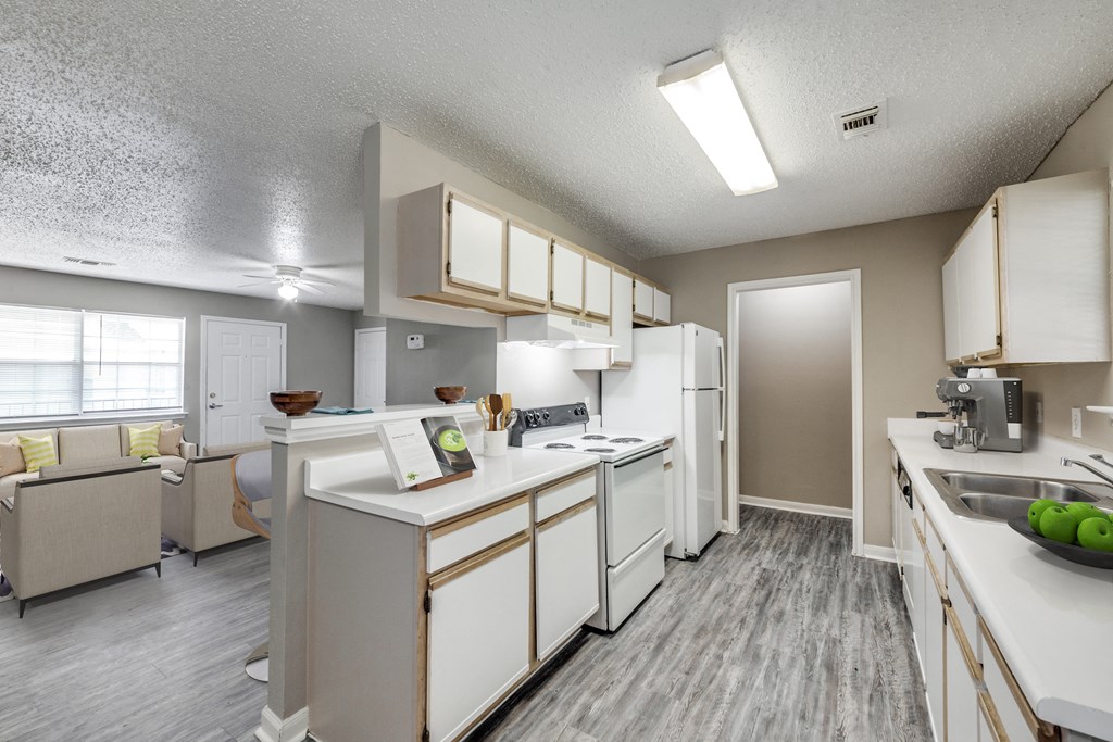 the preserve at ballantyne commons apartment kitchen and living room