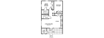 Two Bedroom Floor Plan at Mira Verde Affordable Apartments in LaBelle FL