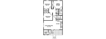 Three Bedroom Floor Plan at Mira Verde Affordable Apartments in LaBelle FL