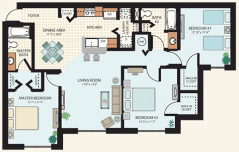 Three-Bedroom Apartment at  at Hudson Ridge Apartments in Port Richey, FL