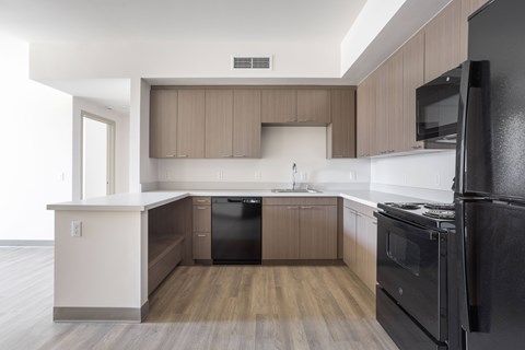 Modern Kitchens  at Lakeland Affordable Apartments in Santa Fe Springs, CA