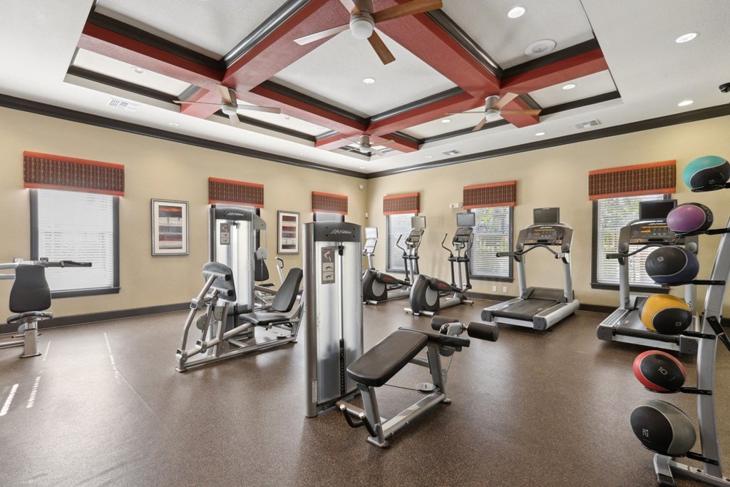 Fitness center at The Amalfi Clearwater Apartments