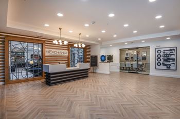 Lobby at The Exchange Luxury Apartments in St. Petersburg, FL