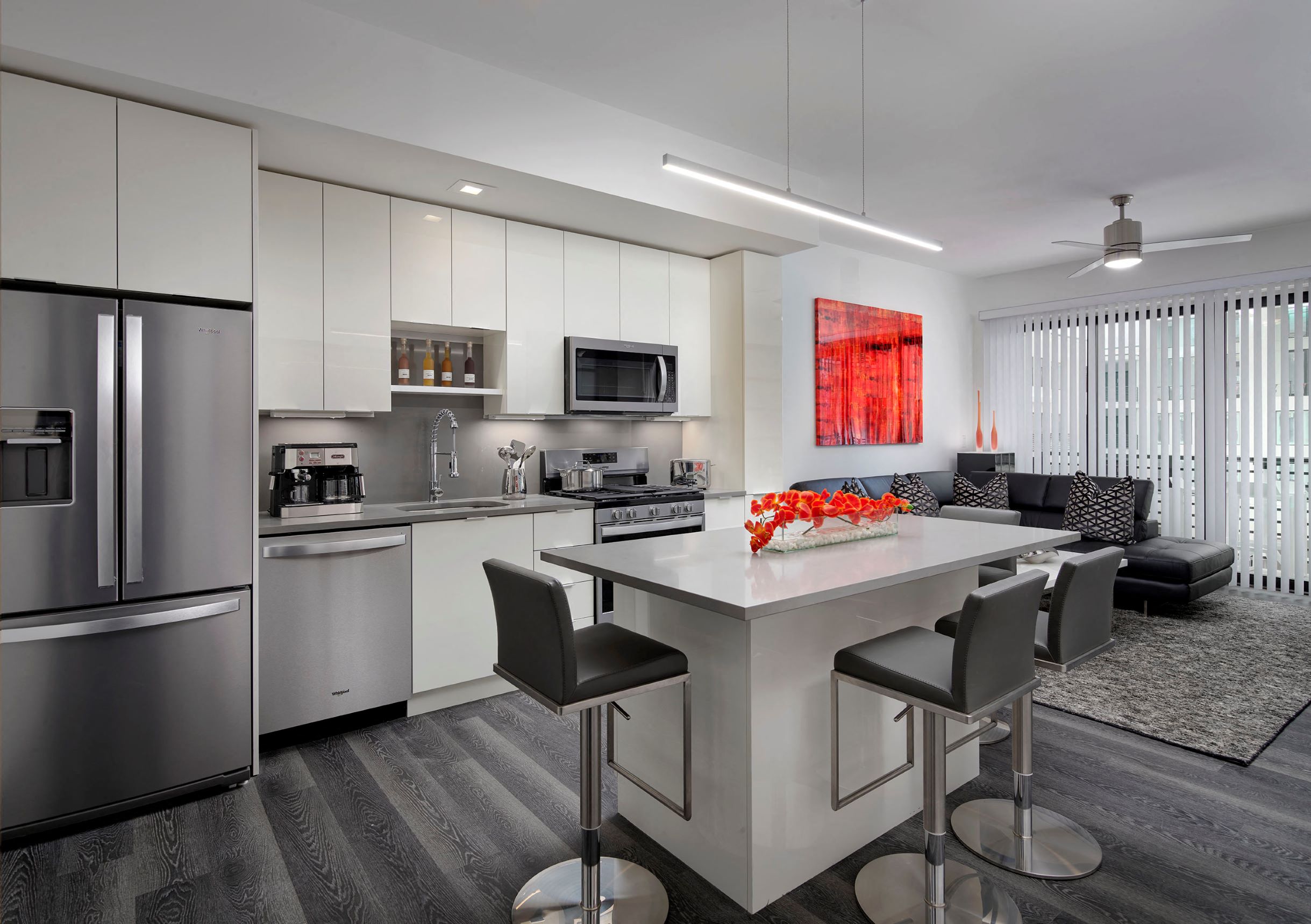 Kitchen with sleek stainless finishes | SLX Atlanta