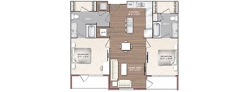 2B Floor Plan at 511 Meeting, Charleston, SC, 29403