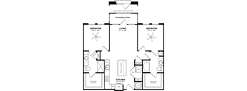 2 bed  2 bath floor plan A at Glenwood at Grant Park, Atlanta, GA