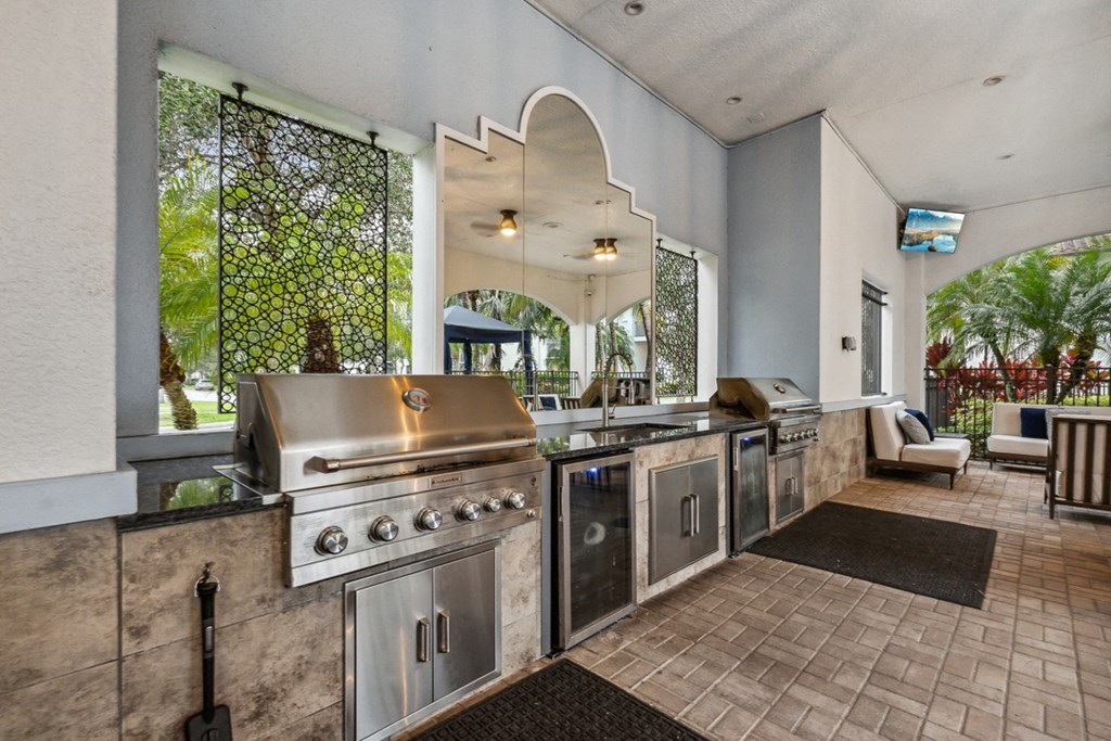 Grilling Area at Barcelona Jupiter, Florida, 33458