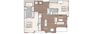 2J Floor Plan at 511 Meeting, Charleston, South Carolina
