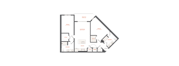 a floor plan of the apartment at The Maven, Georgia, 30024