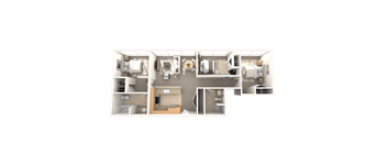 3 Bed 2 Bath 1298 SF Floor Plan at Residences at Manchester Place, Manchester, 03101