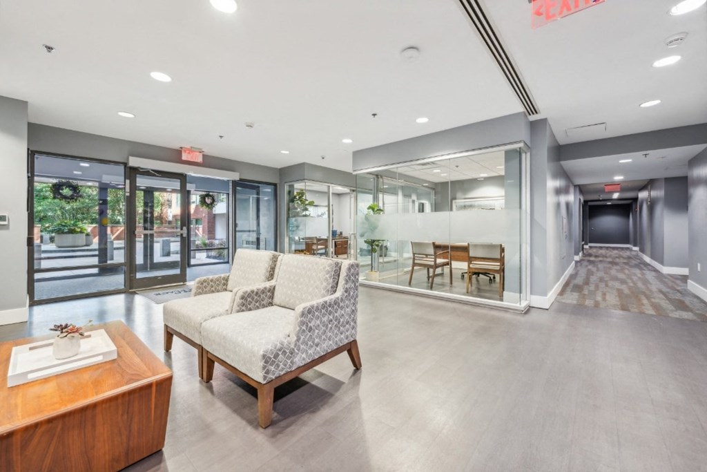 lobby at the Residences at Manchester Place in Manchester, New Hampshire