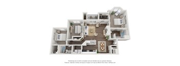 three bedroom floor plan in Lithia Springs, GA