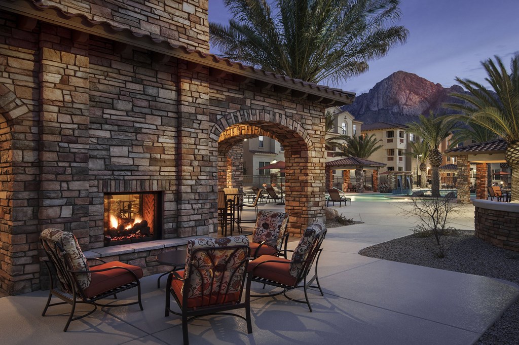 Enjoy poolside fireplaces and flat screen TVs at Villas at San Dorado, Oro Valley, 85737