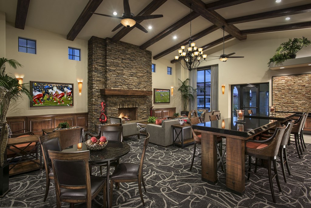 Social Lounge With Fireplace at Villas at San Dorado, Oro Valley, AZ, 85737