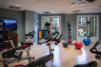 fitness center with cardio equipment & free weights at The Standard, Charleston, SC, 29412