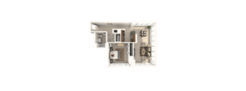 1 bed 1 bath Beecher Floor Plan at Hartford 21, Hartford, Connecticut