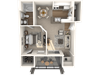 1X1A Floor Plan 1X1A Floor Plan | Lodges at Lakeline Village