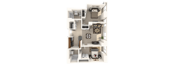2 bed 2 bath A Parkville Floor Plan at Hartford 21, Connecticut