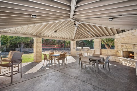 Poolside Patio with Outdoor TVs  at River Stone Ranch, Austin, TX, 78749