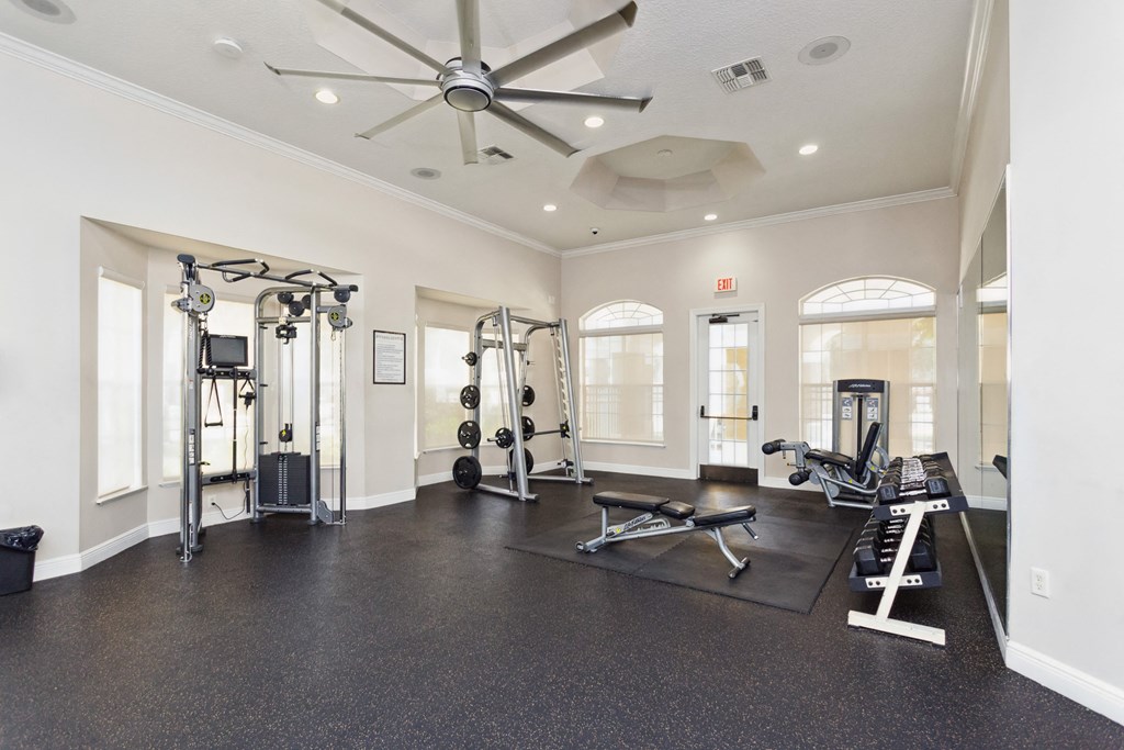 fully equipped fitness center at Grandeville on Saxon, Orange City