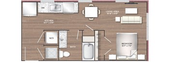 Studio B Floor Plan at 511 Meeting, Charleston, SC, 29403