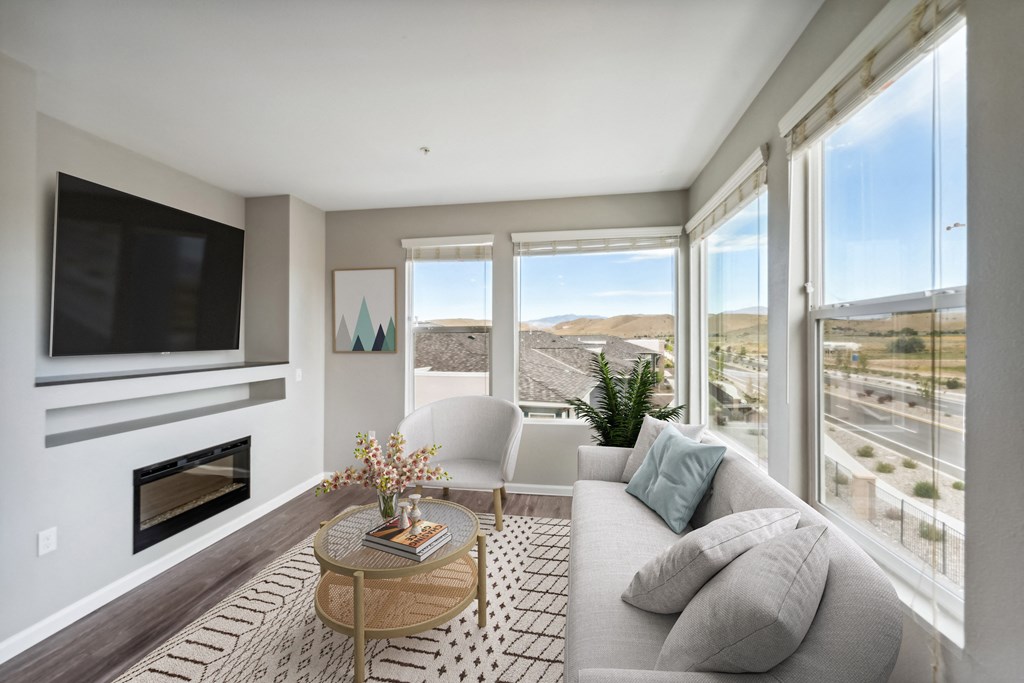 Living Room With TV at Lumina at Spanish Springs, Sparks, Nevada