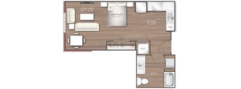 Studio E Floor Plan at 511 Meeting, Charleston