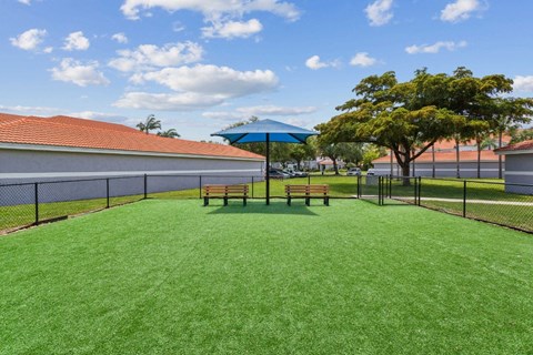 Dog park at Ashlar apartments in Fort Myers, Florida