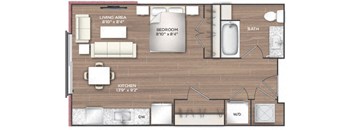 Studio F Floor Plan at 511 Meeting, South Carolina, 29403