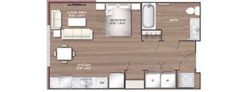 Studio F-A Floor Plan at 511 Meeting, Charleston, SC, 29403