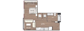 Studio D Floor Plan at 511 Meeting, South Carolina, 29403