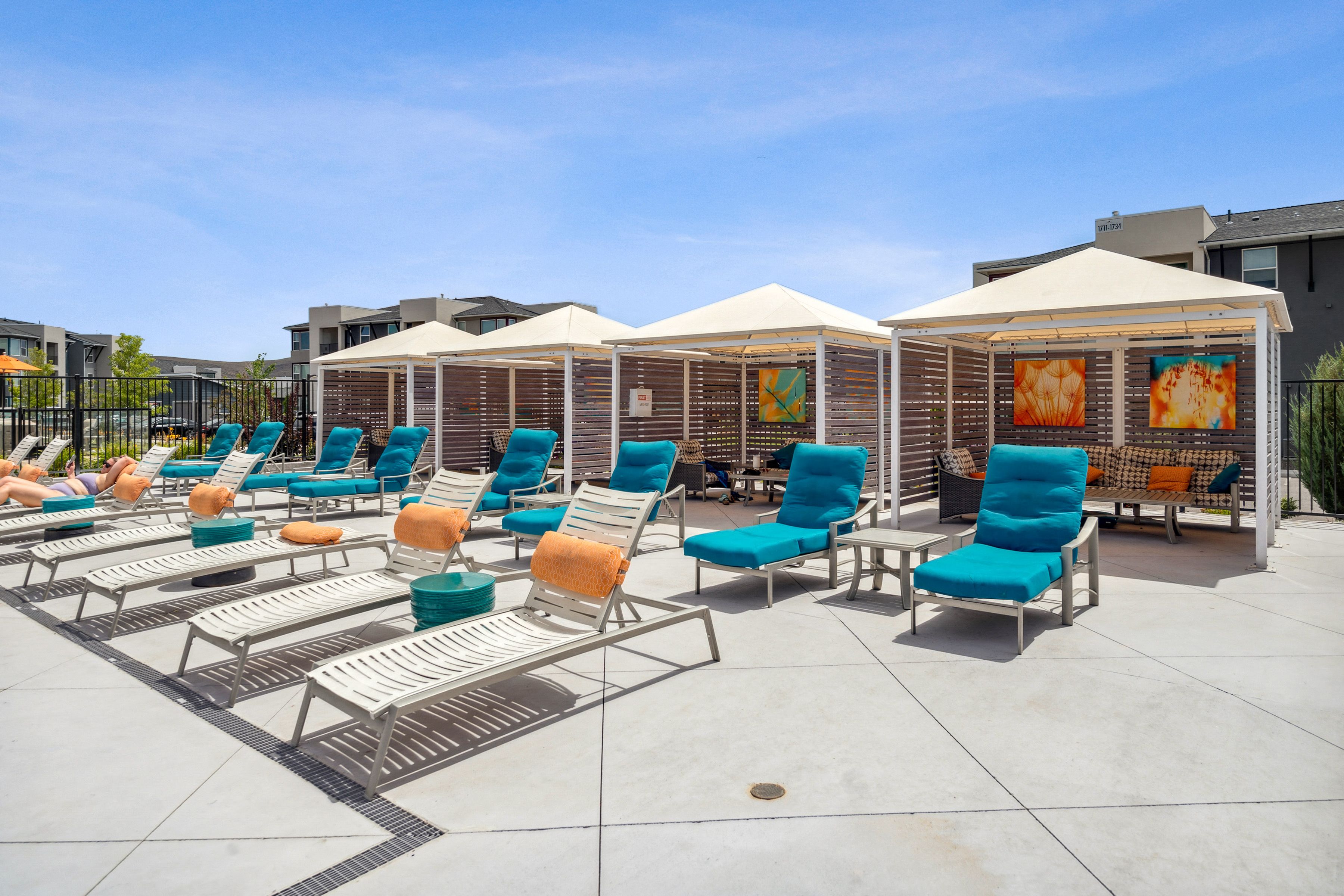 Poolside Seating at Lumina at Spanish Springs, Sparks 
