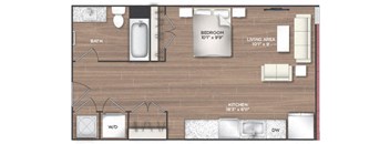 Studio K Floor Plan at 511 Meeting, Charleston, SC