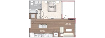 1W Floor Plan at 511 Meeting, Charleston, SC, 29403