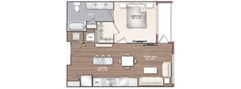 1Q Floor Plan at 511 Meeting, Charleston, 29403