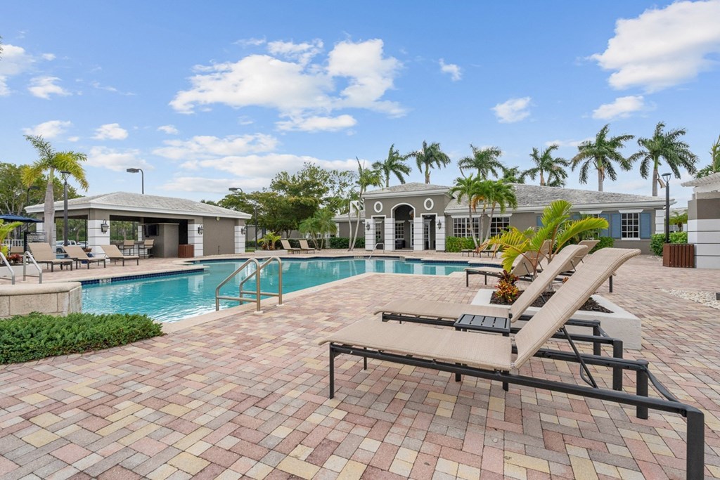 Poolside Seating  at Promenade at Reflection Lakes, Fort Myers, Florida