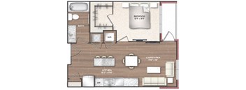 1C Floor Plan at 511 Meeting, South Carolina