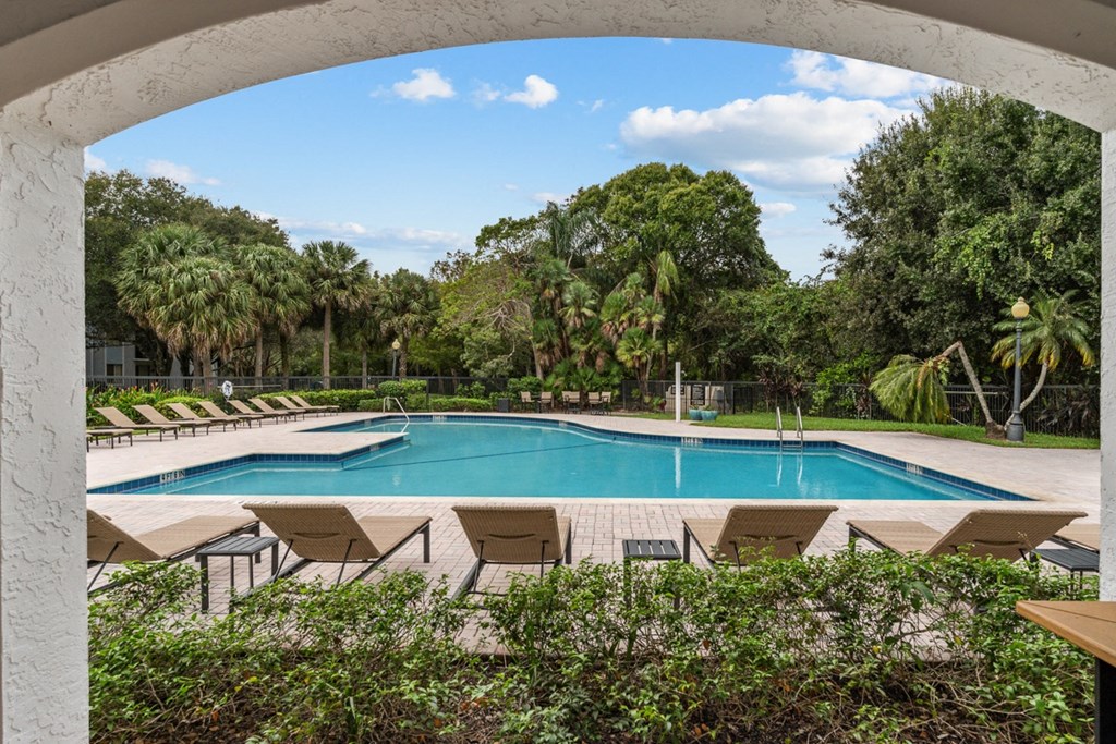 Poolside Seating at Cypress Shores, Coconut Creek, FL, 33063