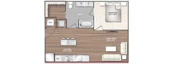 1T Floor Plan at 511 Meeting, South Carolina