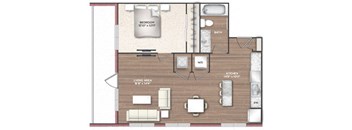 1M Floor Plan at 511 Meeting, Charleston