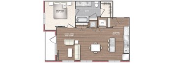 1K Floor Plan at 511 Meeting, Charleston