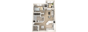 a floor plan of a 1 bedroom 1 bath apartment at Via Lugano, Florida