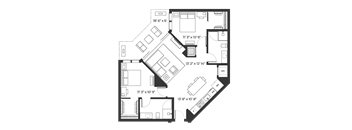 Lux 1080 Floor Plan at SLX Atlanta, Georgia, 30341