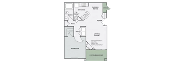 a one bedroom floor plan at Thornberry Apartments, Charlotte