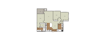 a floor plan of a three bedroom apartment at Estate at Woodmen Ridge, Colorado, 80923
