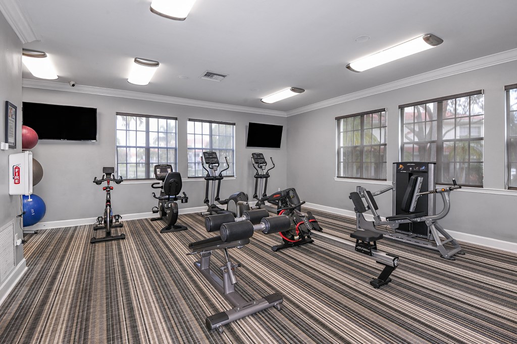 Fitness center with cardio machines  at Ashlar, Fort Myers