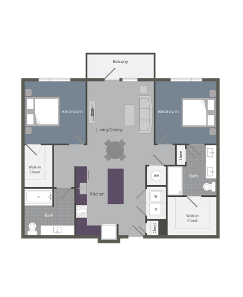 The Queen Floor Plan at Glenn Perimeter, Georgia