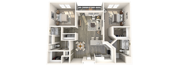 B2 Floor Plan at Inspire, Charlotte, NC, 28211